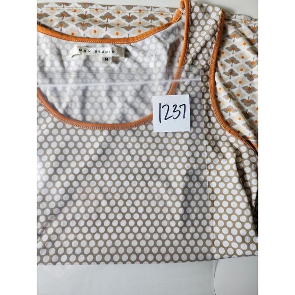Max Studio Women's Orange and Grey Patterned Long Shirt Size M - Picture 4 of 4